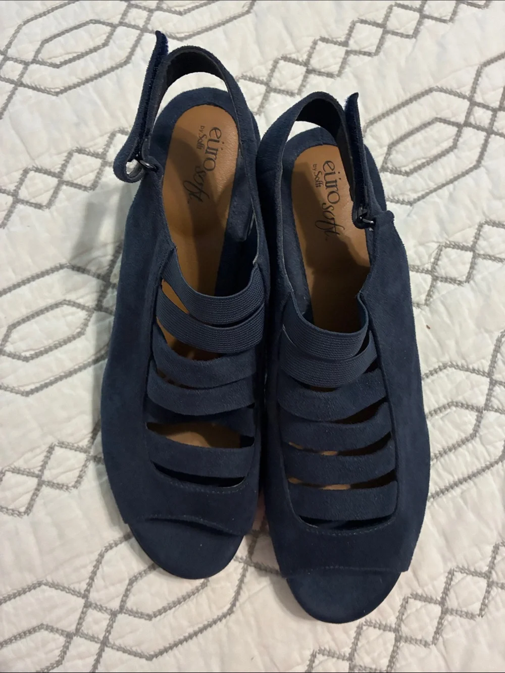 EuroSoft Women's Navy Slingback Strappy Sandals - Cushioned Comfort